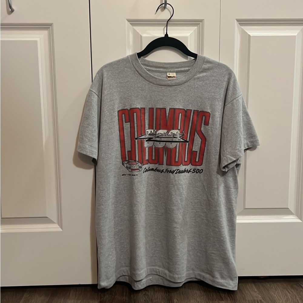 Vintage Single Stitch 1987 Columbus Ford Dealers 500 Promo Tee size XL - Picture 1 of 6